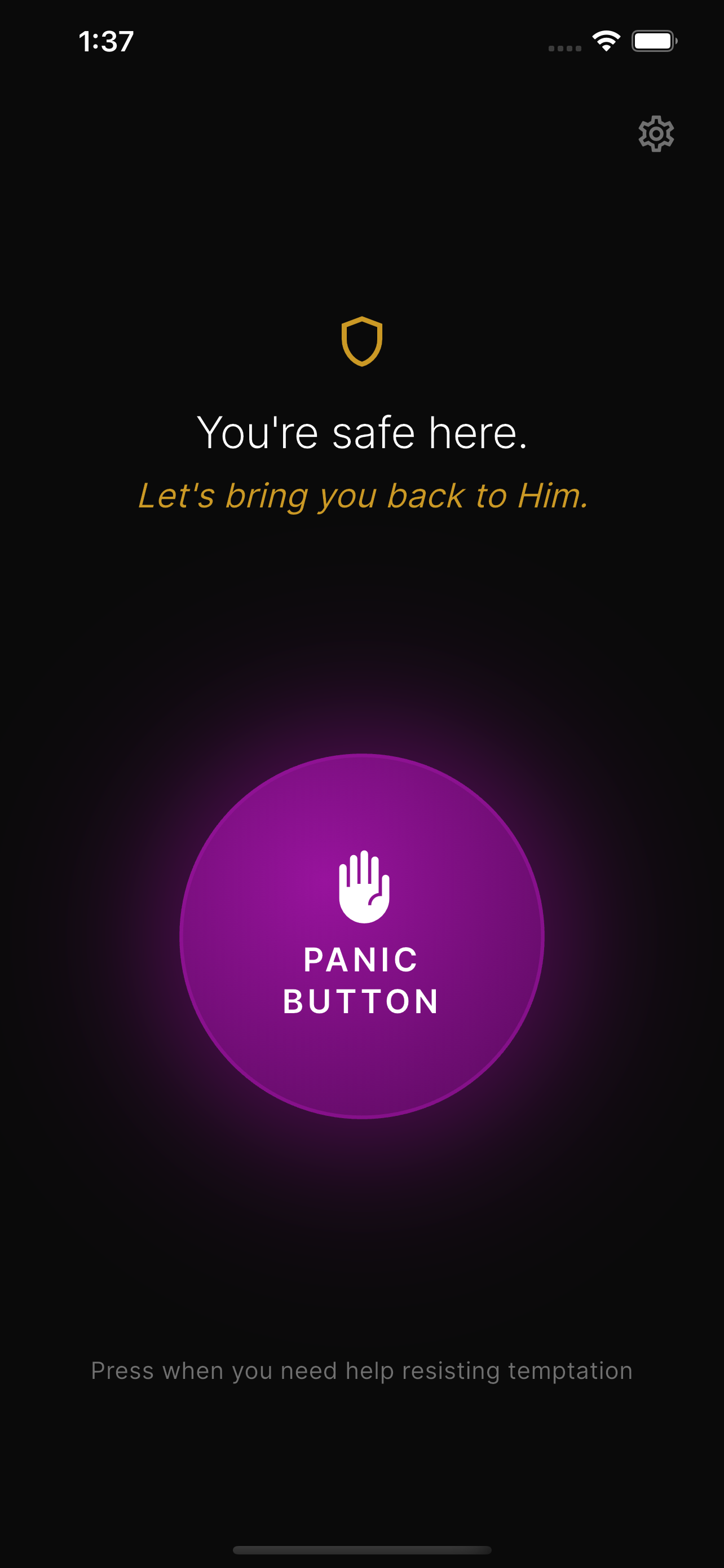Panic Button screen